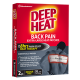 Deep Heat Back Patches Odourless 2's back patch,deep heat,deep heat patch,heat,issues,pain