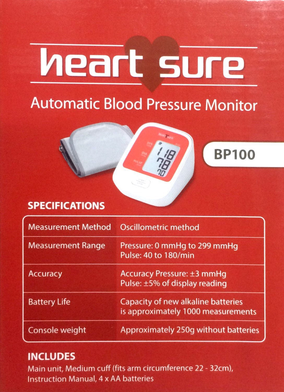 Omron Heartsure Blood Pressure Monitor BP100