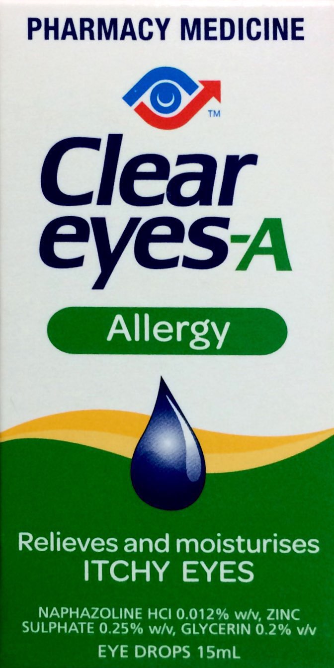 Clear Eyes-A Allergy Eye Drops 15ml for fast relief of allergy eye symptoms. Perfect allergy eye drops for itchy eyes.