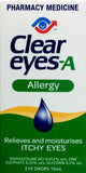 Clear Eyes-A Allergy Eye Drops 15ml for fast relief of allergy eye symptoms. Perfect allergy eye drops for itchy eyes.