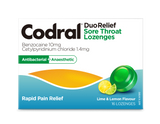 Codral DuoRelief Sore Throat Lozenges Lime & Lemon 16 lozenges codral lozenges,cold and flu,cold&flu,issues,numbing and antibacterial,painful throat,sore throat