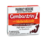 Combantrin -1 with Mebendazole Chocolate Squares 4 combantrin,issues,threadworm,worming tablet