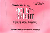 Condoms pack of 144 with natural latex, lubricated and electronically tested.