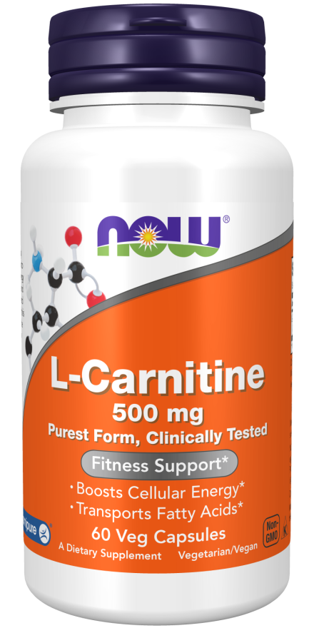 now L-Carnitine 500 mg 60 Veg Capsules carntine,issues,Now,Now Products,Now suppl,Now supplements,Now Vitamins