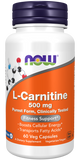now L-Carnitine 500 mg 60 Veg Capsules carntine,issues,Now,Now Products,Now suppl,Now supplements,Now Vitamins