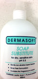 Dermasoft soap substitute 500ml - gentle soap substitute for dry skin, non-alkaline liquid cleanser for sensitive skin.