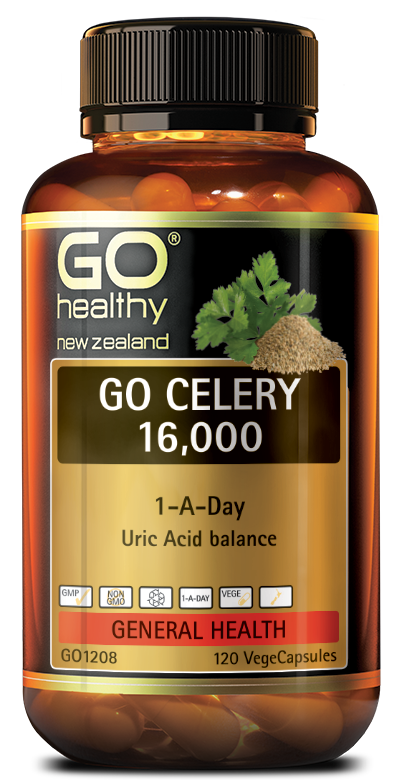 Go Healthy Celery 16,000 mg 120 Capsules 000 mg,celery,giut,go healthy,Go Healthy Celery 16,gout,health,issues,new zealand,uric acid