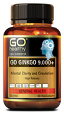 Go Healthy Ginkgo 9,000+ 60 Capsules general health,ginkgo,go healthy,issues,mental clarity and circulation high potency,mental health
