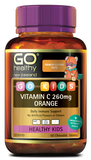Go Healthy Kids Vitamin C 260mg Orange 60 tablets general health,go healthy,issues,kids,new zealand,vitamin c,vitamin c tablets