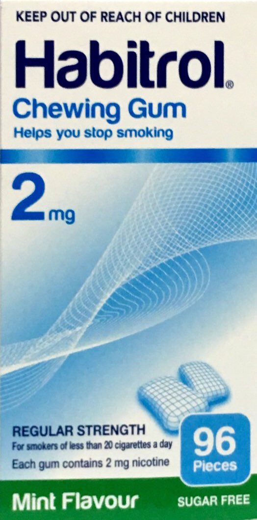 Habitrol Chewing Gum 2mg Mint Flavour 96 Pieces anti smoking,habitrol,habitrol gum,issues,nicotine,nicotine gum,smoke free,smoking