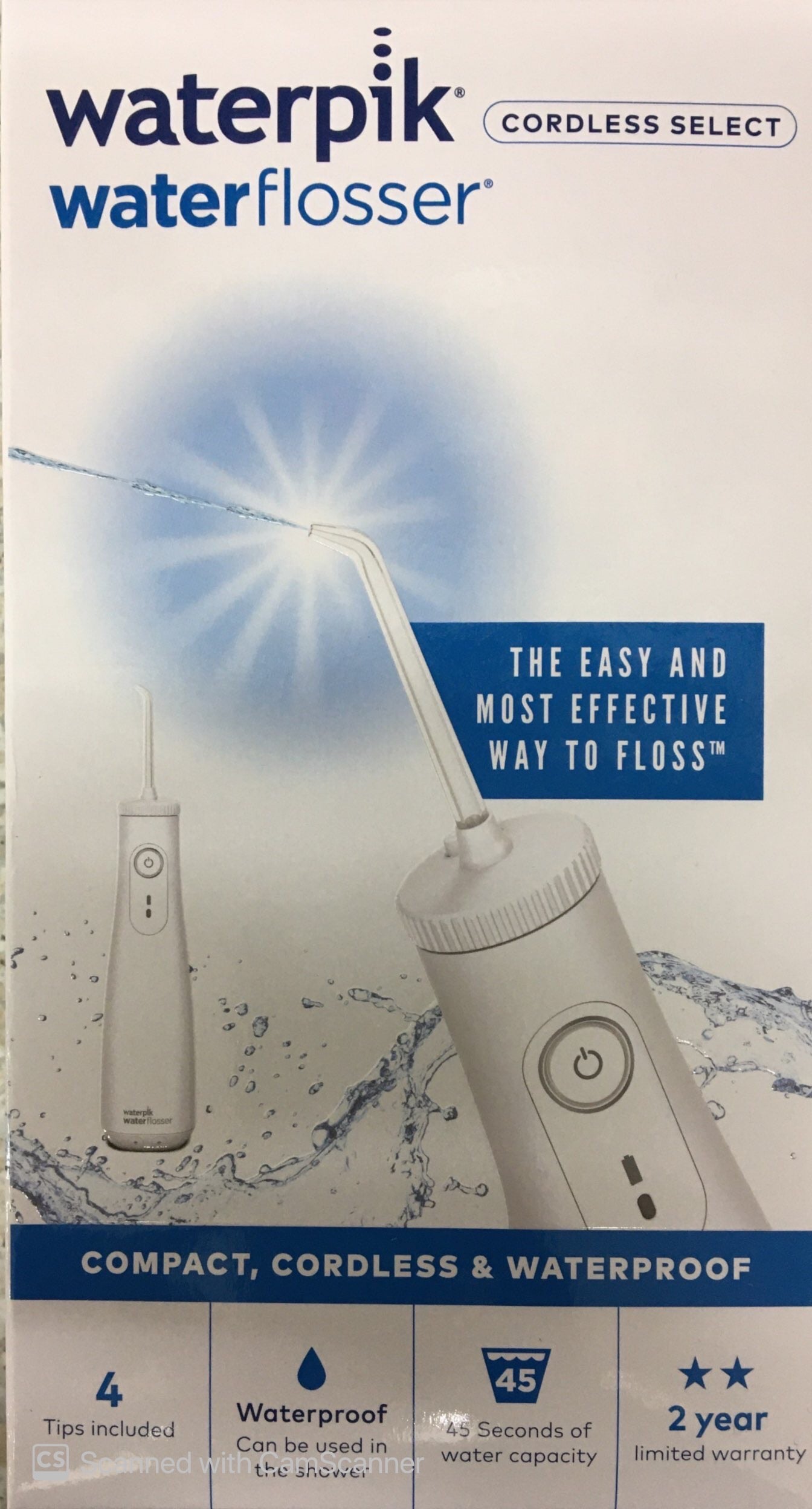 Waterpik Waterflosser Cordless Select White cordless,cordless select,floss,gums,issues,teeth,water flosser,waterflosser,Waterpik,waterproof