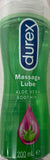 Durex aloe vera massage lube 200ml soothing gel for comfortable all-over body massage.