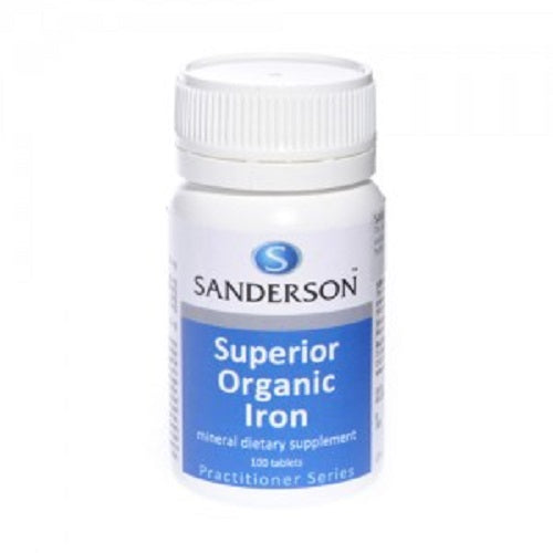 Sanderson Superior Organic Iron Supplements - 100 Tablets optimized,organic iron supplements,Sanderson iron tablets,superior iron formula,vegan iron supplement