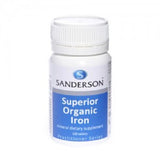 Sanderson Superior Organic Iron Supplements - 100 Tablets optimized,organic iron supplements,Sanderson iron tablets,superior iron formula,vegan iron supplement