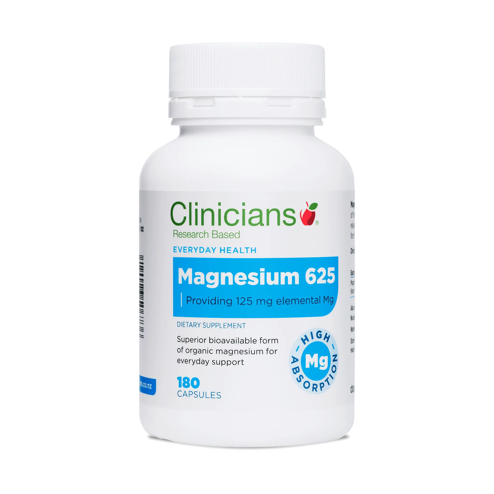 Clinicians Magnesium 625 180caps clinician,clinicians,issues,multivitamin,vitamin,vitamin b12,vitamin b3,vitamin d,vitamin d3,vitamin e,vitamins
