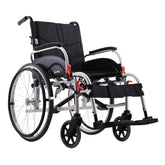 Karma Agile self-propelling wheelchair with black seat and lightweight frame for mobility assistance