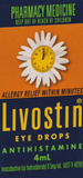 Livostin Eye Drops 4mL allergy,eye,eyedrops,hayfever,issues,livostin