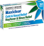 Maxiclear Cold and Hayfever Relief - 30 Tablets for Sinus Relief and Allergy Symptoms allergy symptoms,antihistamine tablets,Cold relief,hayfever relief,Maxiclear tablets,nasal congestion,optimized,seasonal allergy,sinus relief