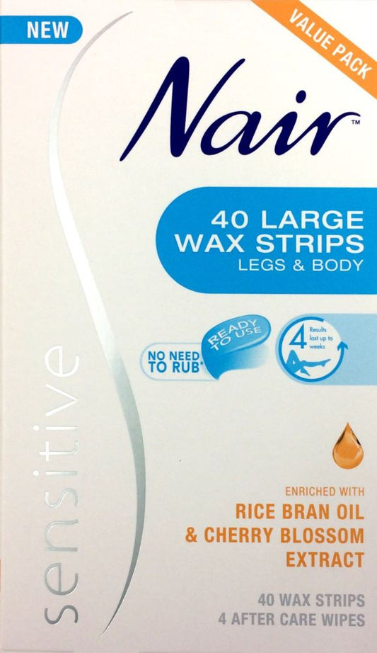 Nair Sensitive Large Wax Strips 40 Value Pack - Pakuranga Pharmacy