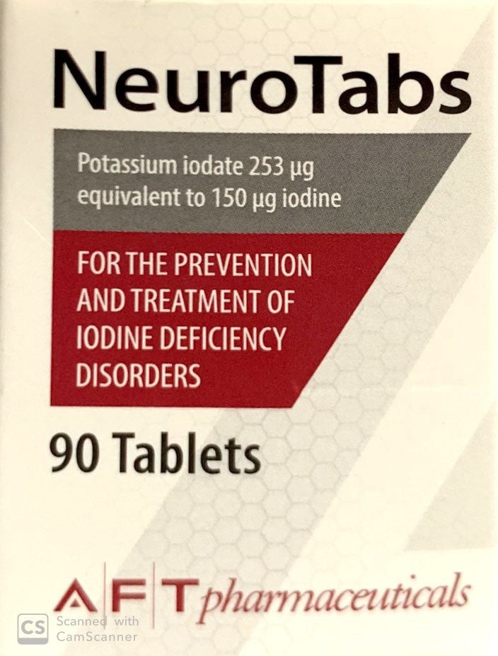Neurotabs Iodine Deficiency Tablets - 90 Tablets for Optimal Health dietary supplements,iodine deficiency,Iodine tablets,natural iodine,Neurotabs,optimal health supplements,optimized,thyroid health,wellness