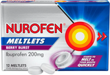 Nurofen Meltlets Berry Bursts 12 issues,Nurofen Meltlets Berry Bursts 12