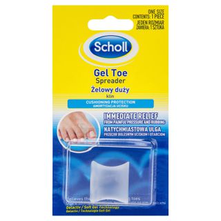Scholl Gel Toe Spreader 1pk Clear gel,designed not to slip in shoe,discreet design,Feet Cushions,Feet Heel Cushions,Fits comfortably,Fits comfortably in Shoes,GelActiv technology,Heel Cushions,issues,No slip in shoe,No-slip technology,not to slip in shoe,