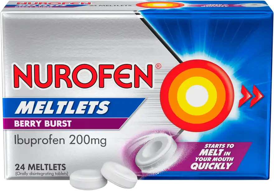 Nurofen Meltlets Berry Bursts 24 issues,Nurofen Meltlets Berry Bursts 24