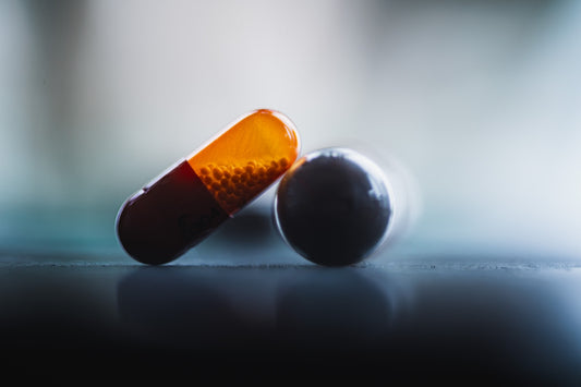 a red and white capsule
