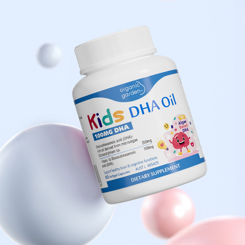 Organic Garden Kids DHA Oil 60 Softgels for Children's Brain and Vision Development