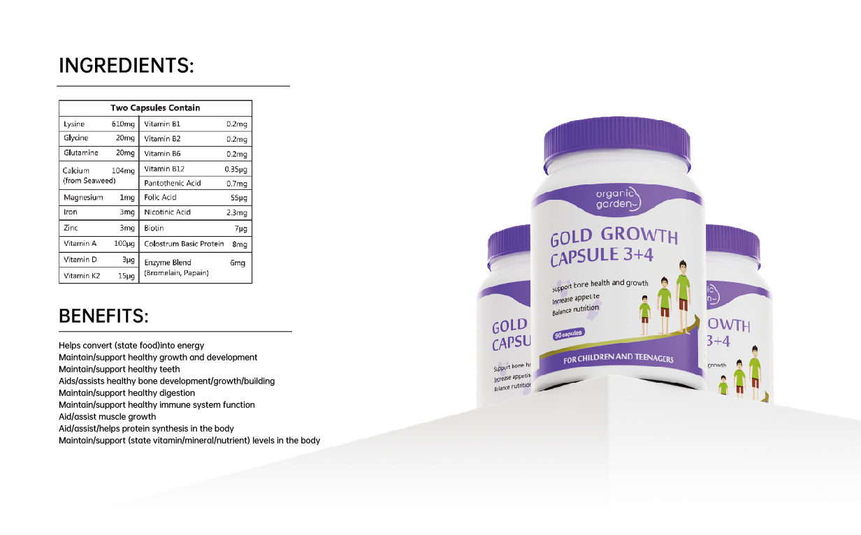 Organic Garden Gold Growth Capsule ingredients and benefits