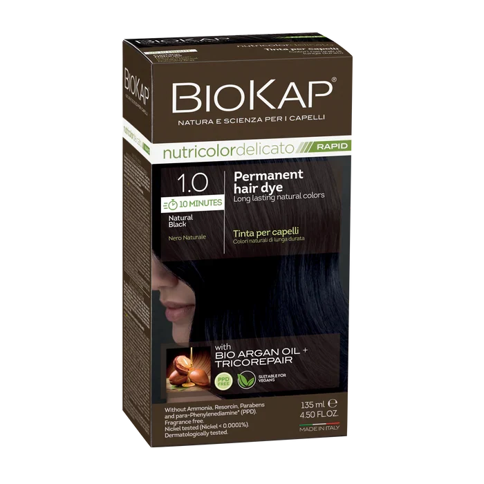 BioKap Delicato Rapid 1.0 Natural Black Hair Dye 135ml