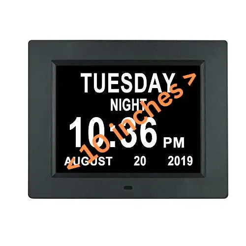 10" Digital Calendar Day Clock - for Dementia and Alzheimer’s Patients (Black) Alzheimer’s,Alzheimer’s Patients,Audio & Visual Alerts Pill Dispenser,Audio &amp; Visual Alerts Pill Management,Automatic Pill Dispenser,Dementia Patients,Home Medication,Home