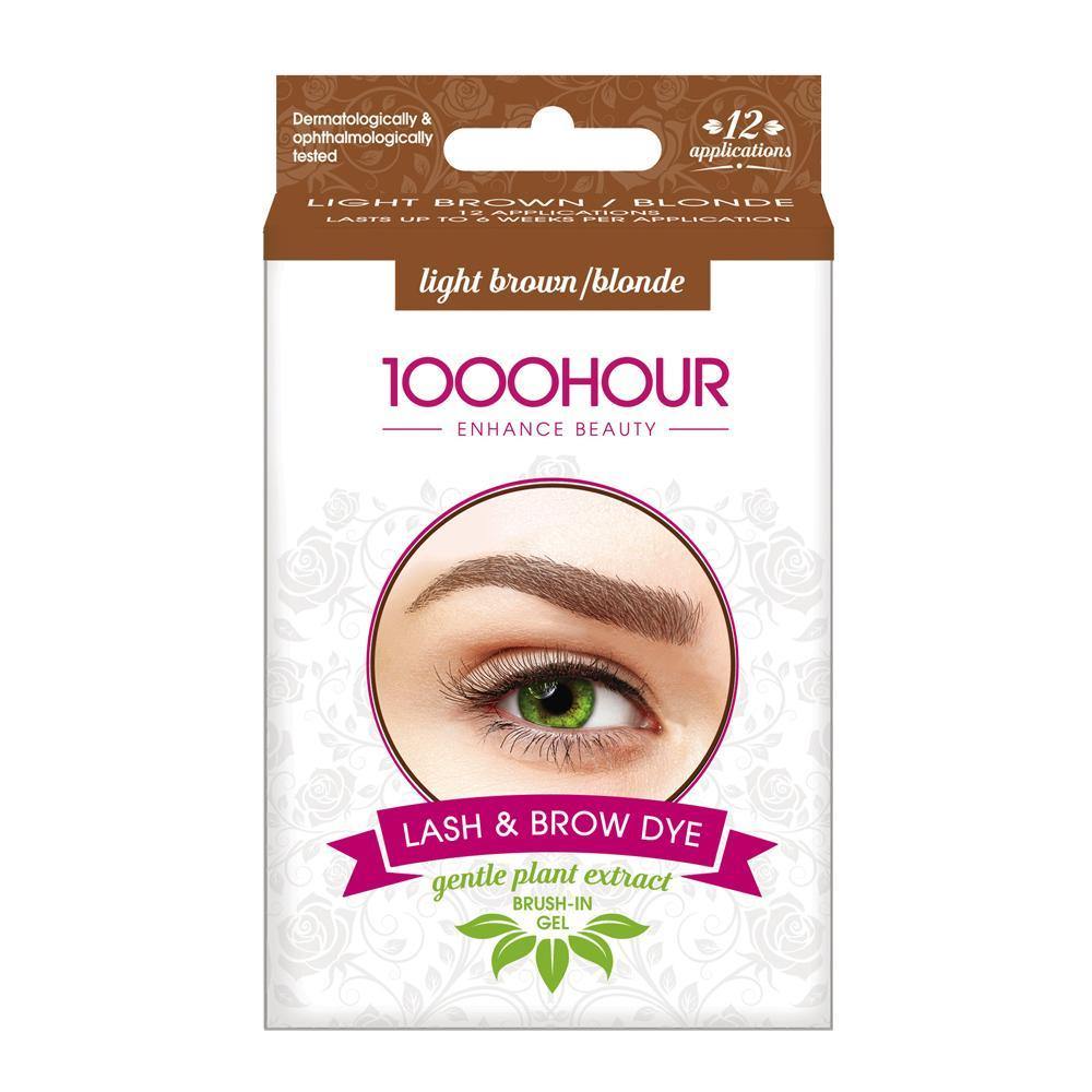 1000 Hour PLANT EXTRACT LASH &amp; BROW DYE KIT - LIGHT BROWN