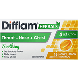 Difflam Herbals 3-in-1 Action Throat Nose Chest Lozenges Honey Lemon Menthol