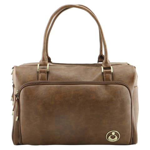 DOUBLE ZIP SATCHEL REDWOOD CHESTNUT