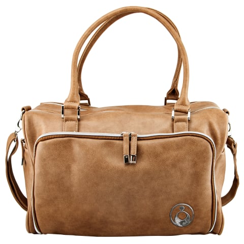 DOUBLE ZIP SATCHEL LATTE