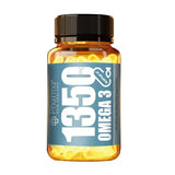 Pure omega 3 fish oil extract 1350mg bottle with softgel capsules for high potency omega-3.