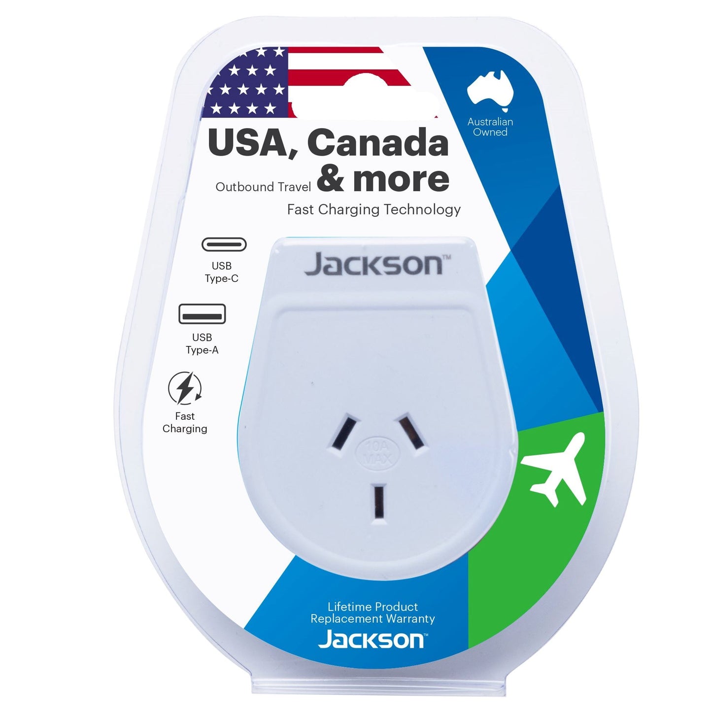 Jackson Outbound International Travel Adaptor-PTA8809USBMC
