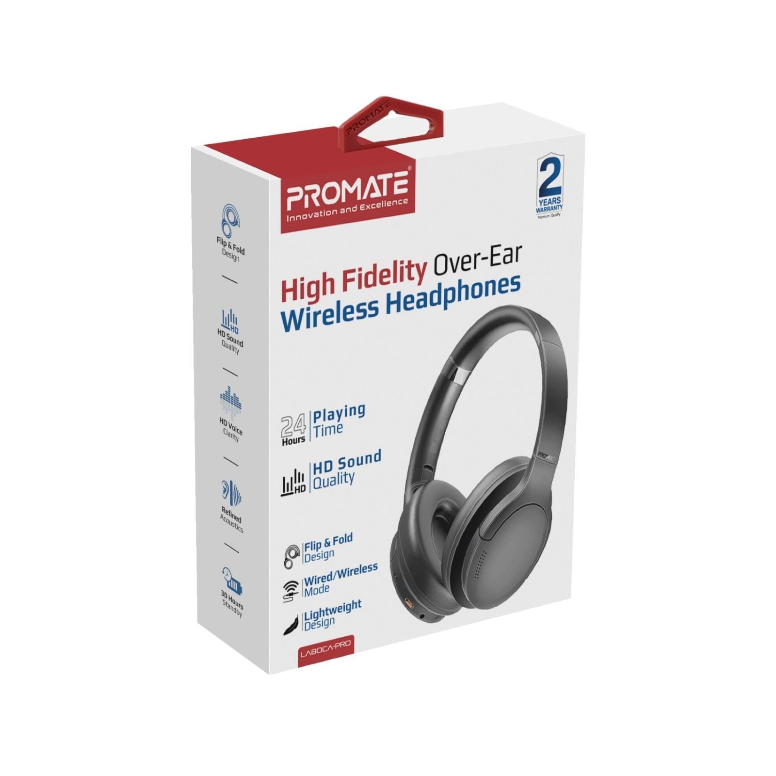 PROMATE High-Fidelity Stereo Deep Base Bluetooth Wireless Headphones