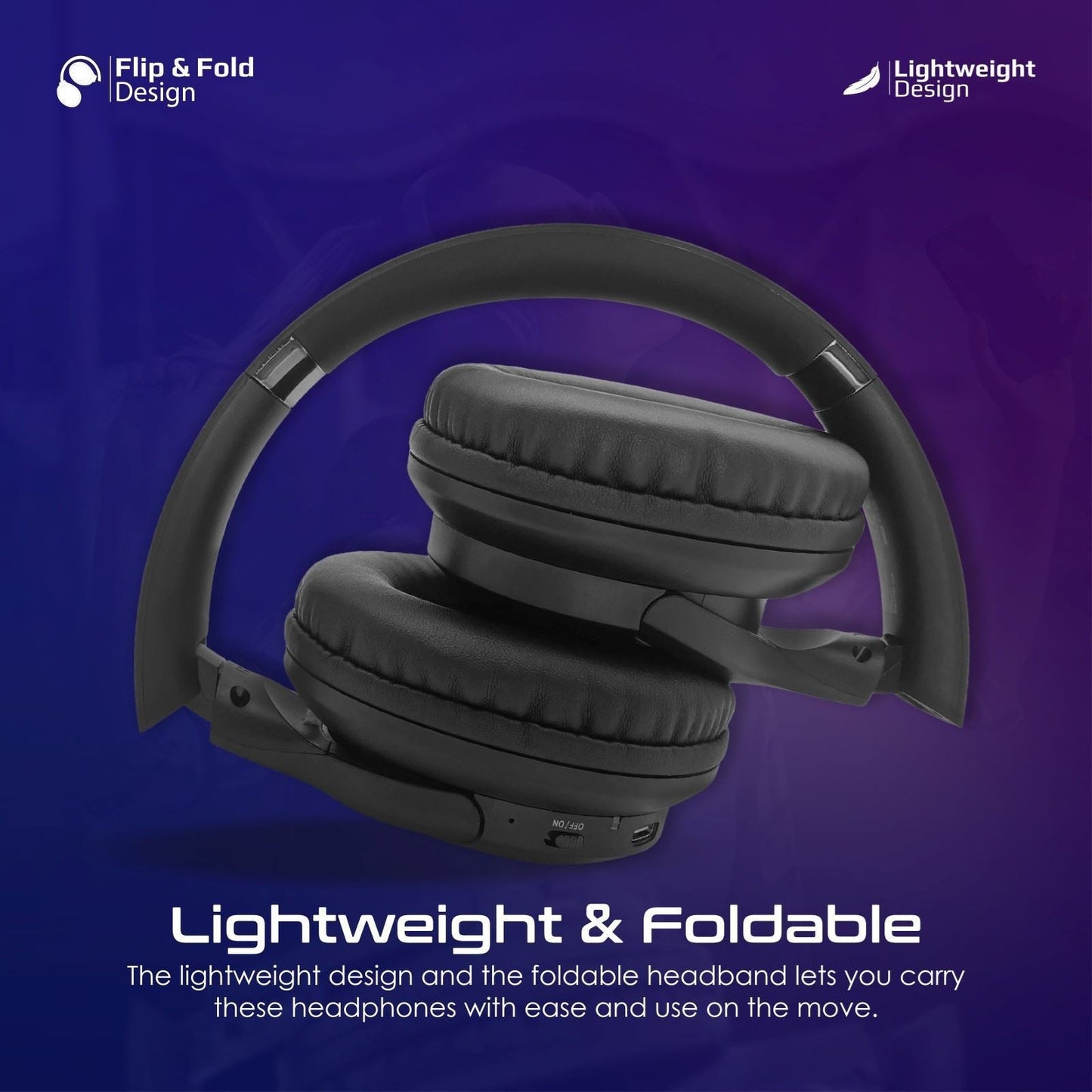 PROMATE High-Fidelity Stereo Deep Base Bluetooth Wireless Headphones