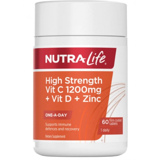 Nutralife High Strength Vitamin C 1200 mg plus Vitamin D & Zinc 60 TABLETS