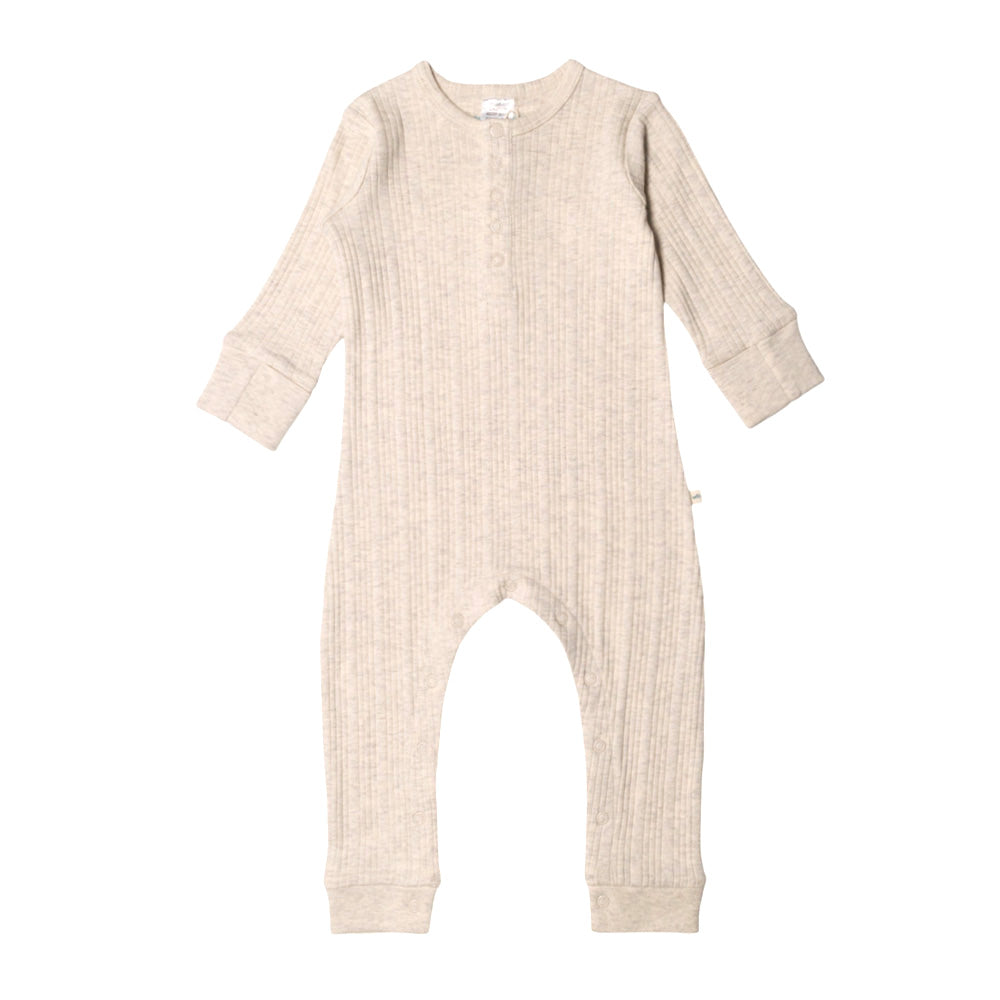 Woolbabe Daydream Henley Suit Natural Marl