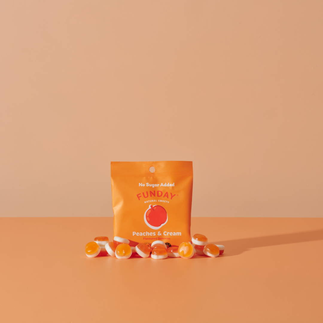 Funday Natural Sweets Peaches and Cream 50g Sugar-Free Gummies