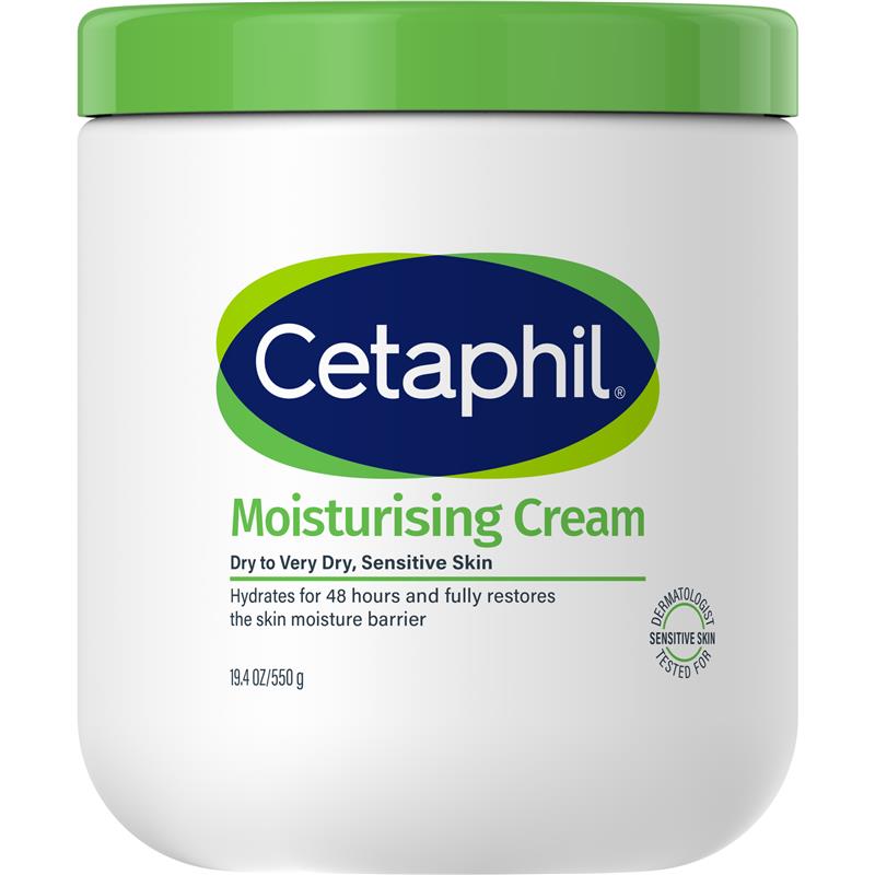Cetaphil Moisturising Cream 550g pump – dry to very dry sensitive skin