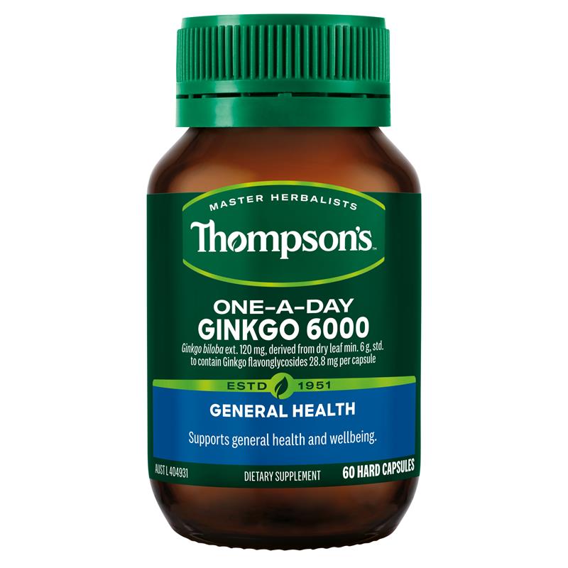 Thompsons Ginkgo Biloba Extract 6000mg 60 Capsules