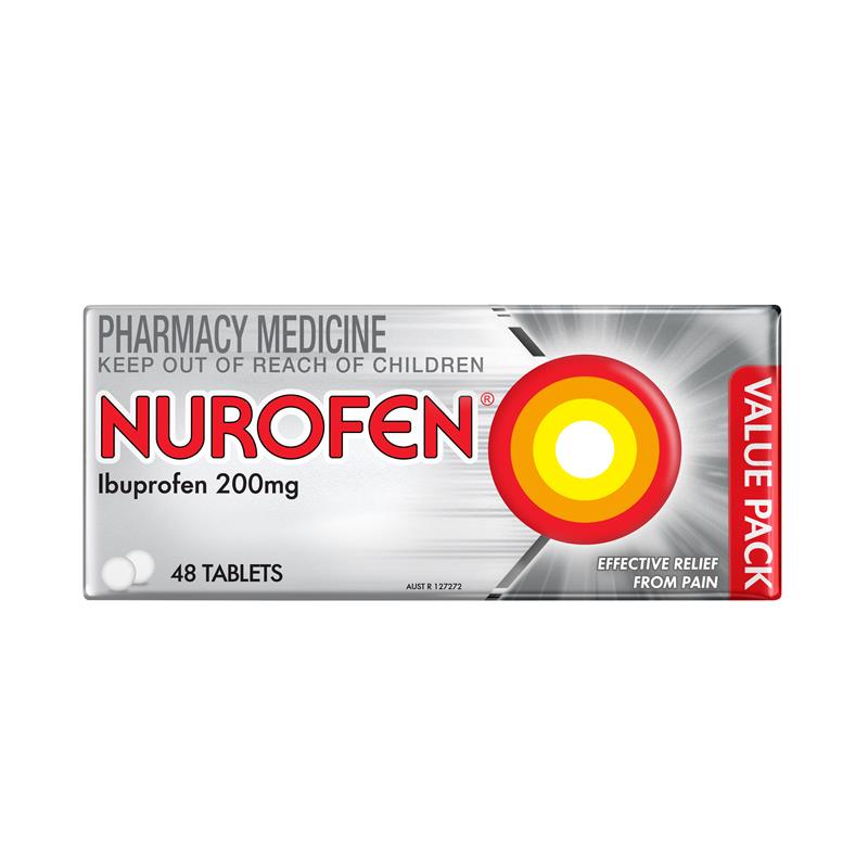Nurofen Tablets 48 Pack – Ibuprofen 200mg Pain & Fever Relief