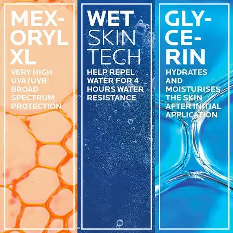 La Roche-Posay's Anthelios Wet Skin Spf50+ 200ml Acne-Prone,all skin tones,Anthelios Ultra Cream Xl Spf 50+ 50ml,Anthelios Ultra-light Invisible Fluid Tinted Spf50+ 50ml,Anthelios Uv Clear Sunscreen Spf 50,Dry Touch Spf 50+,Dry Touch Tinted Spf 50+,Fluid