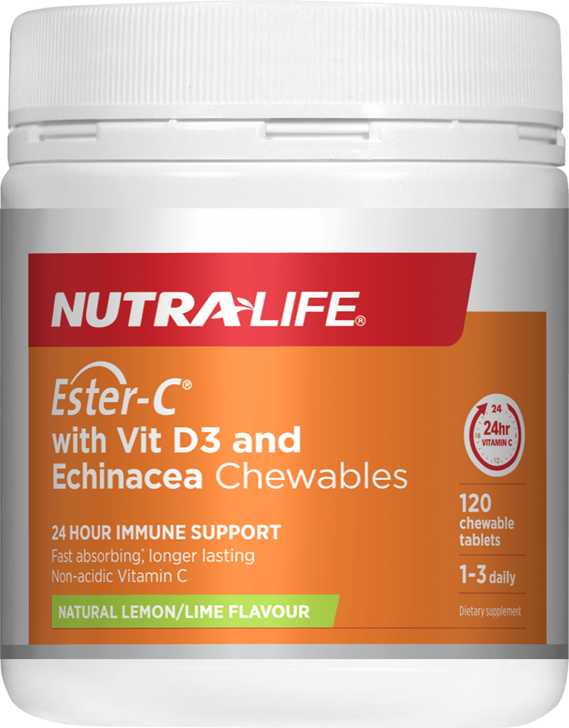 NUTRALIFE Ester C 1000mg+ VitD + Echinacea 120'S Lemon Lime