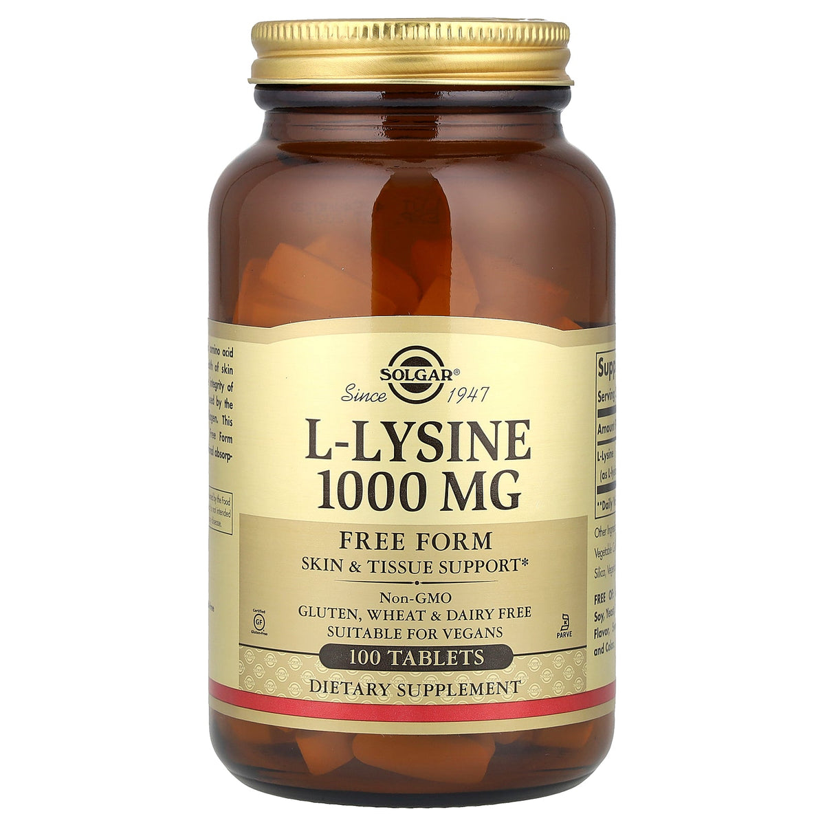 Solgar L-Lysine 1000mg 100 VegeTablets