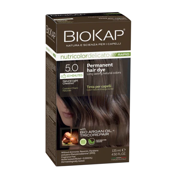BioKap Delicato Rapid 5.0 Natural Light Chestnut Hair Dye 135ml